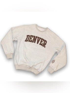 New York Popular L Embroidered Brown Denver Logo Sweatshirt Oatmeal Soft Casual